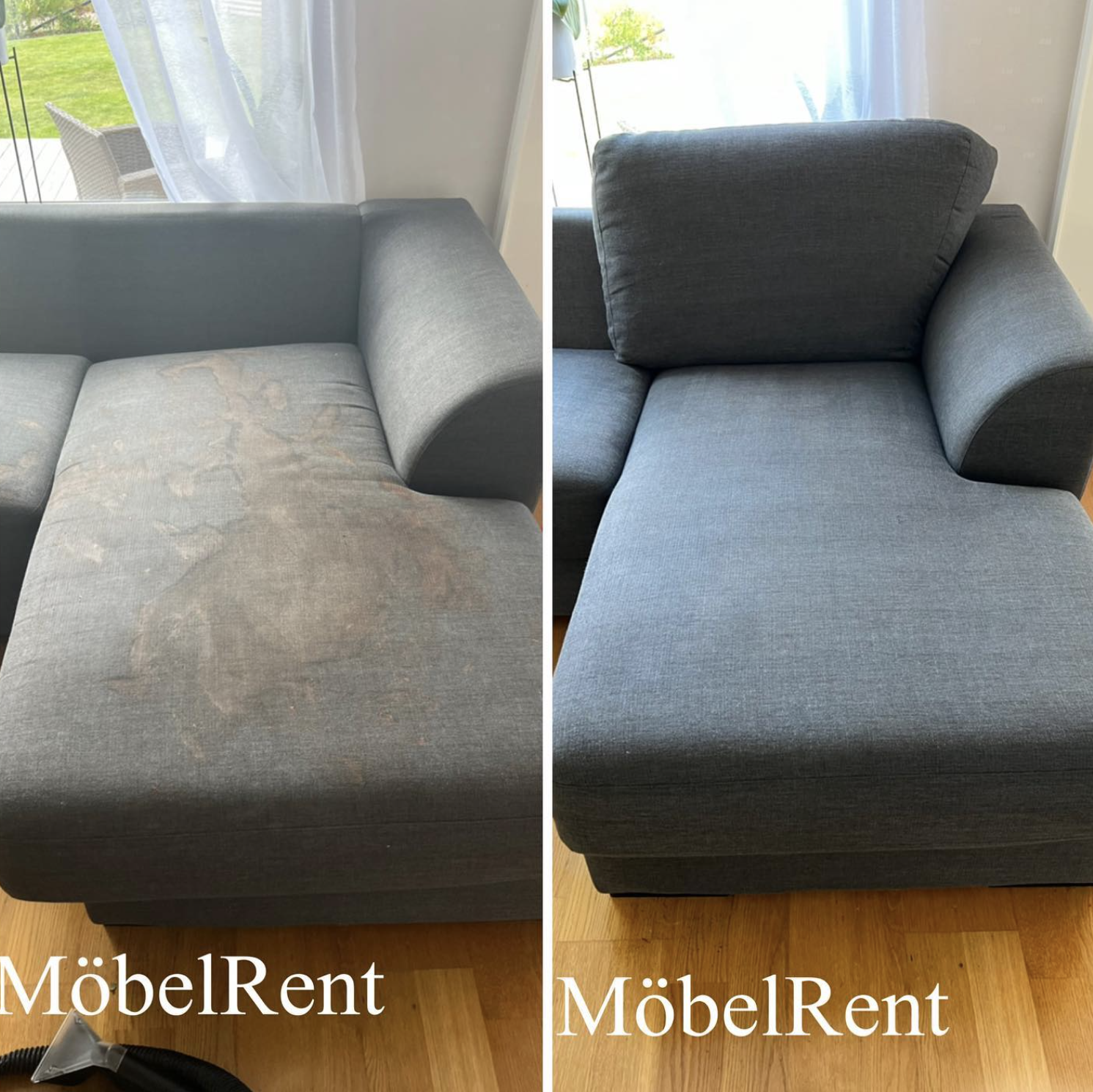 Professionell sofftvätt Göteborg - resultat före och efter