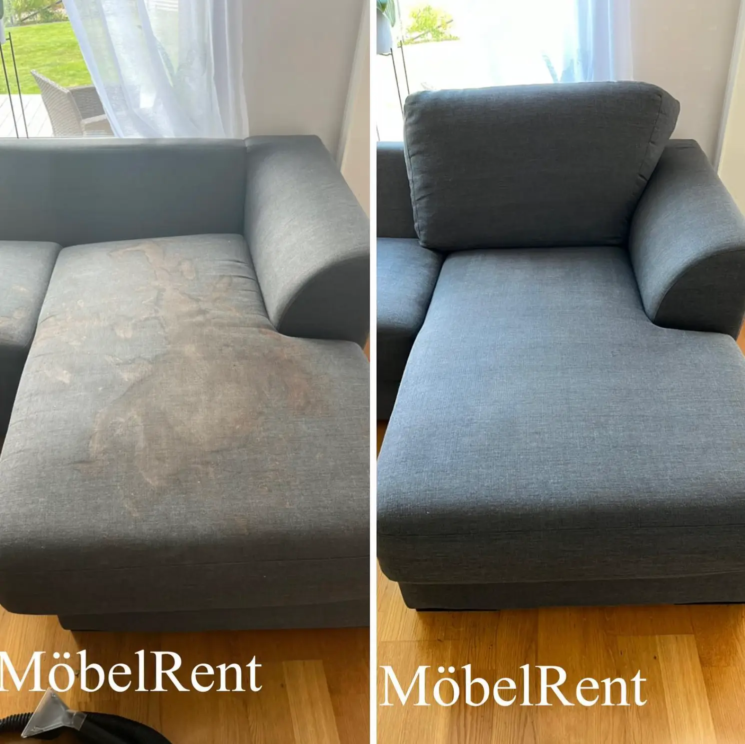 Professionell sofftvätt Göteborg - resultat före och efter