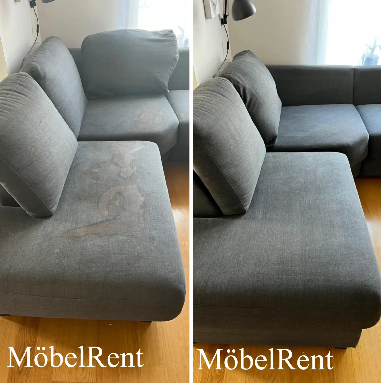 Professionell sofftvätt Göteborg - resultat före och efter